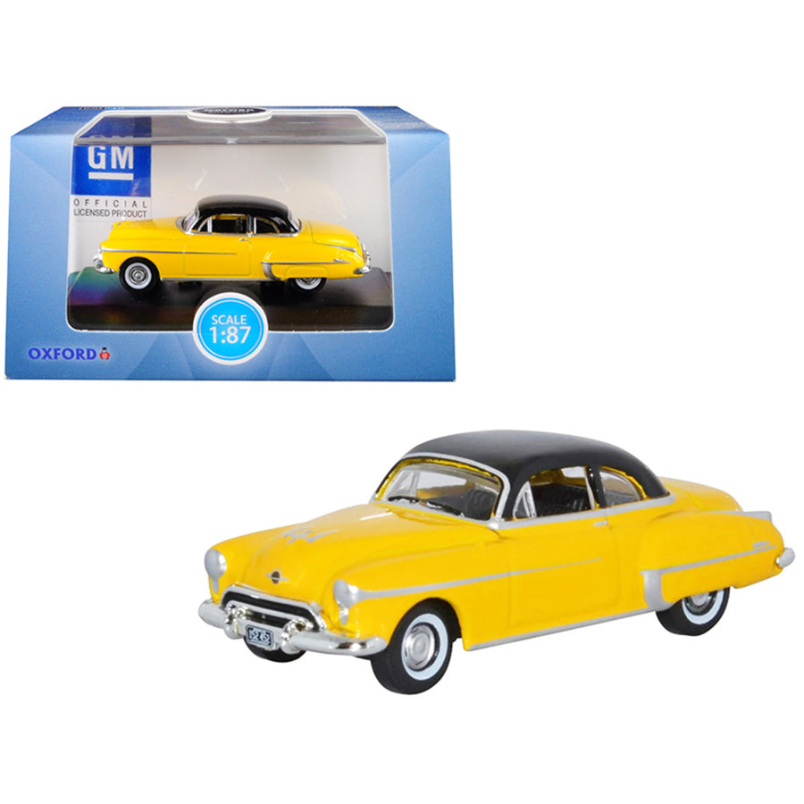 1950 Oldsmobile Rocket 88 Coupe Yellow With Black Top 1/87 (ho) Scale Diecast Model Car By Oxford Diecast 87or50003