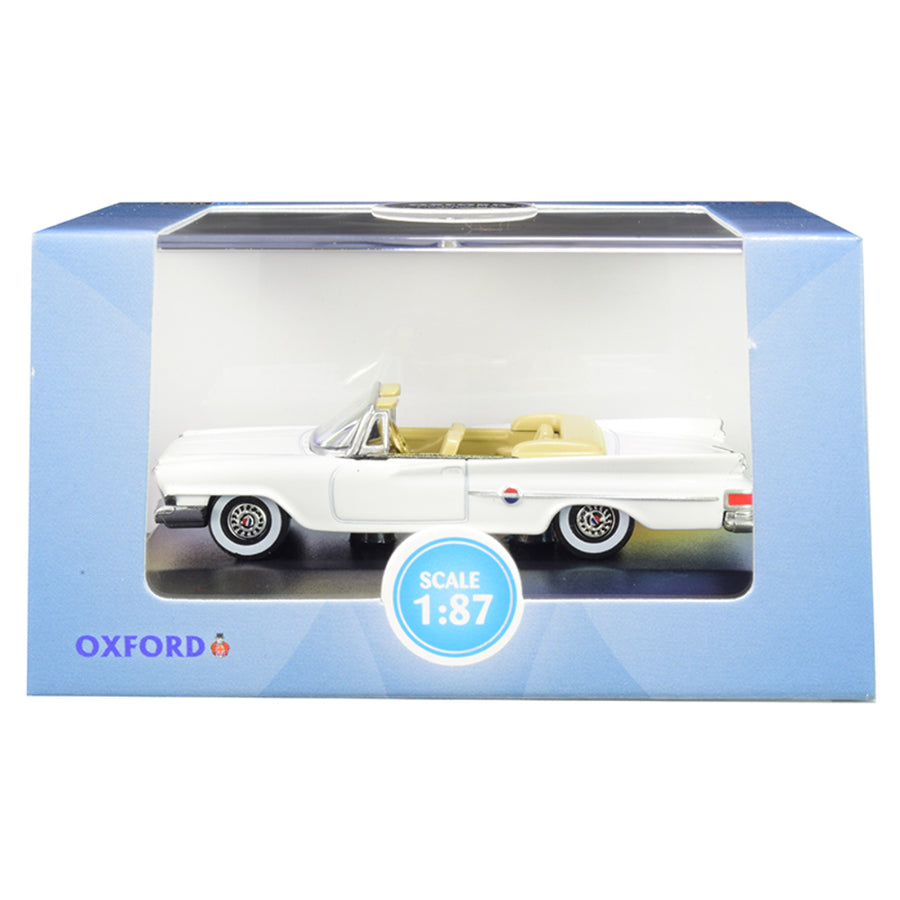 1961 Chrysler 300 Convertible Alaskan White 1/87 (ho) Scale Diecast Model Car By Oxford Diecast 87cc61003