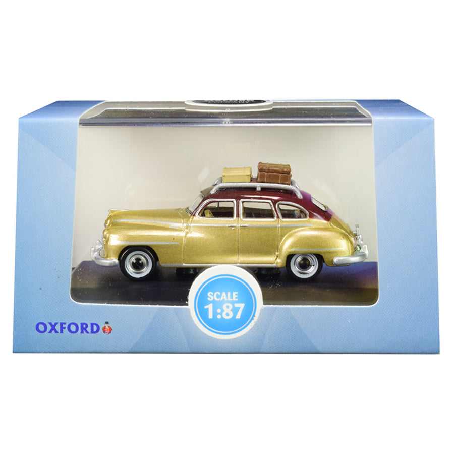 1946 Desoto Suburban With Roof Rack And Luggage Trumpet Gold With Rhythm Brown Top 1/87 (ho) Scale Diecast Model Car By Oxford Diecast 87ds46003