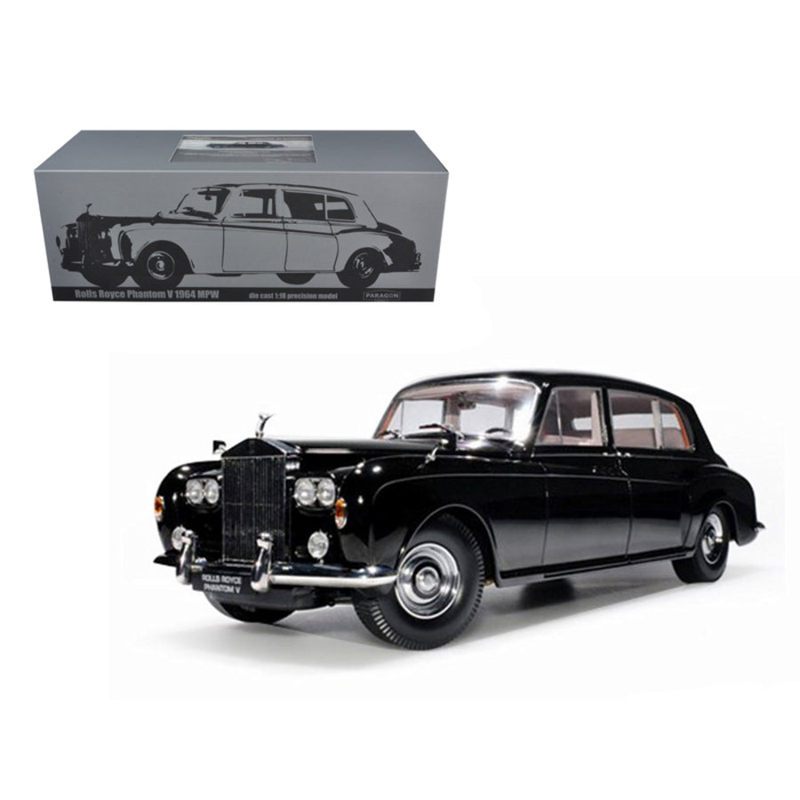 1964 Rolls Royce Phantom V Mpw Black 1/18 Diecast Model Car By Paragon 98213bk