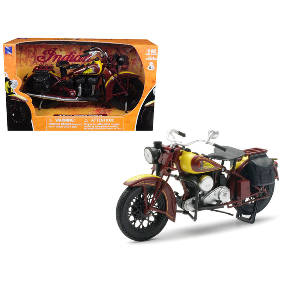 1934 Indian Sport Scout Bike 1/12 Diecast Motorcycle Model By New Ray Nr42113s