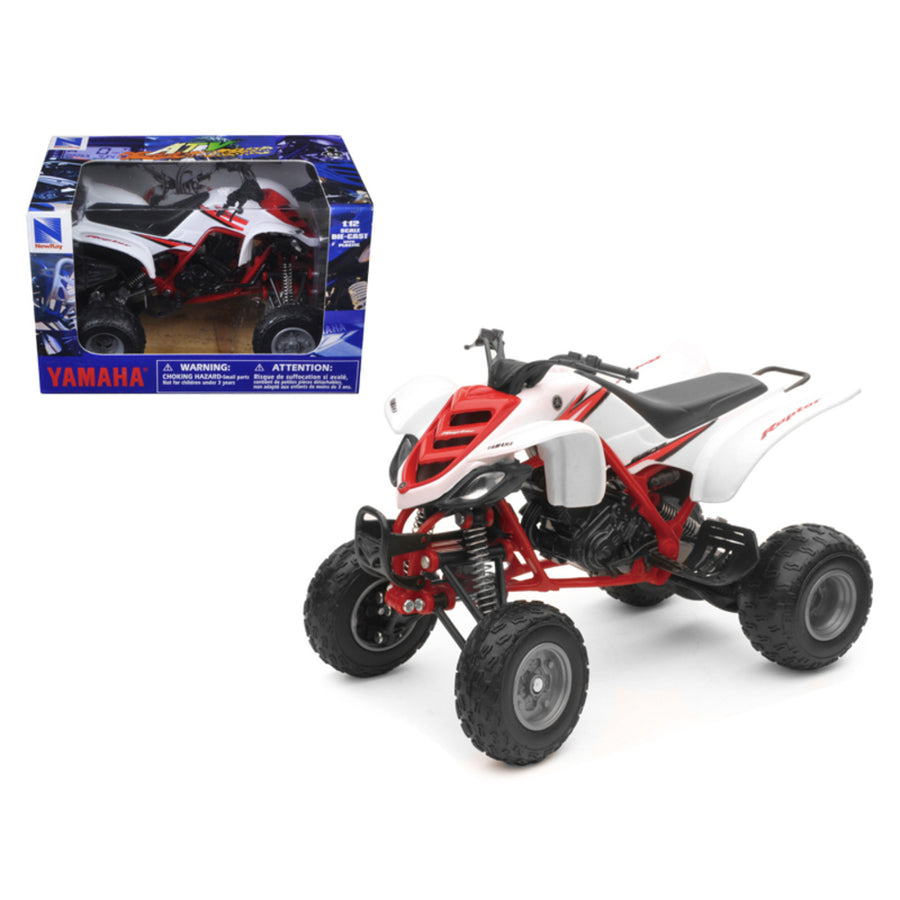 2005 Yamaha 660r Raptor White/red Atv Motorcycle 1/12 Diecast Model By New Ray 42923