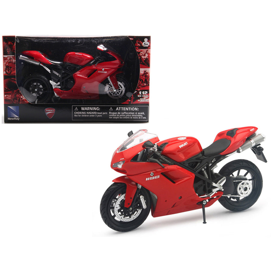 Ducati 1198 Red Motorcycle 1/12 Diecast Model By New Ray 57143as