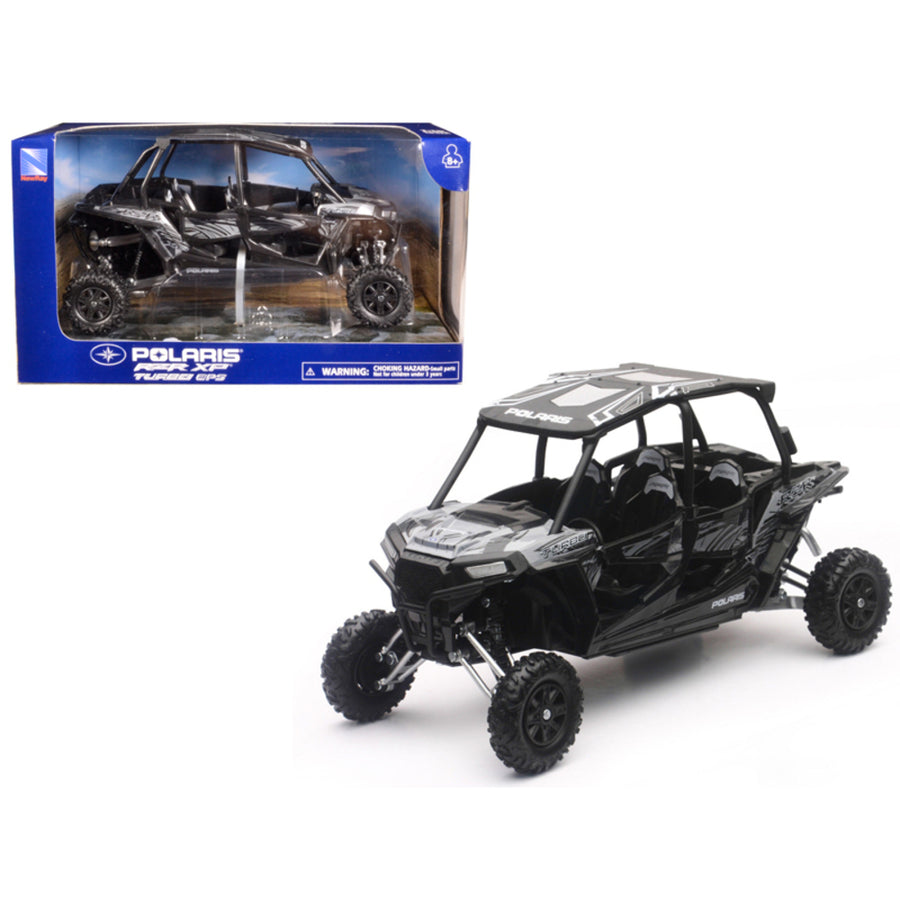 Polaris Rzr Xp 4 Turbo Eps 4 Seater Titanium Matt Metallic 1/18 Model By New Ray 57843c