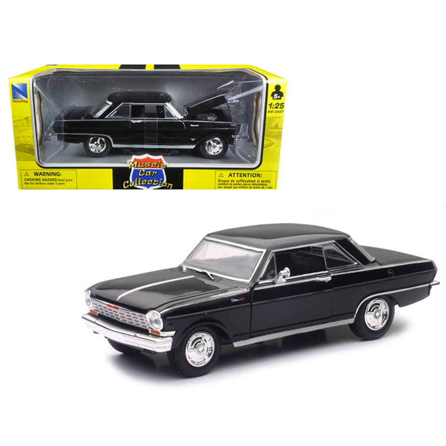 1964 Chevrolet Nova Ss Black Muscle Car Collection 1/25 Diecast Model Car By New Ray 71823b