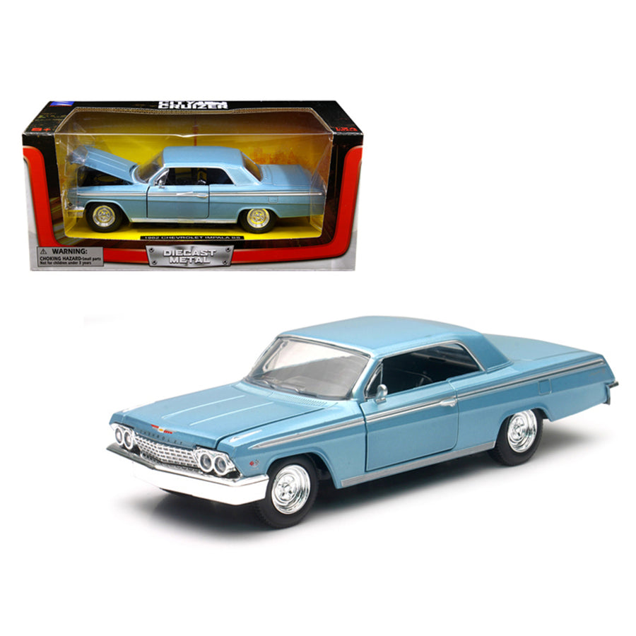 1962 Chevrolet Impala Ss Blue 1/25 Diecast Model Car By New Ray 71843b