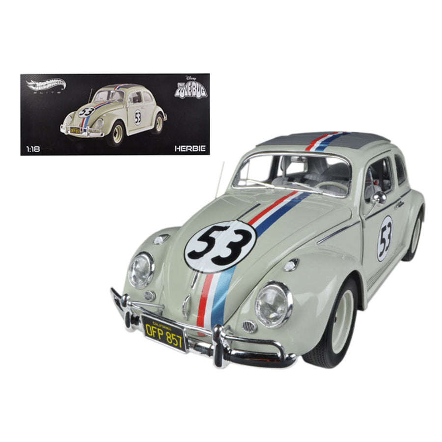 1963 Volkswagen Beetle The Love Bug Herbie #53 Elite Edition 1/18 Diecast Car Model By Hotwheels Bcj94