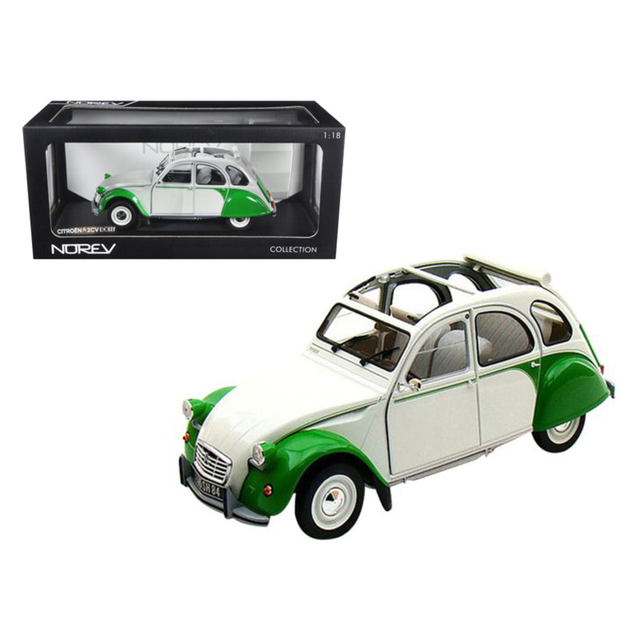 1985 Citroen 2cv Dolly White/green 1/18 Diecast Model Car By Norev 181512
