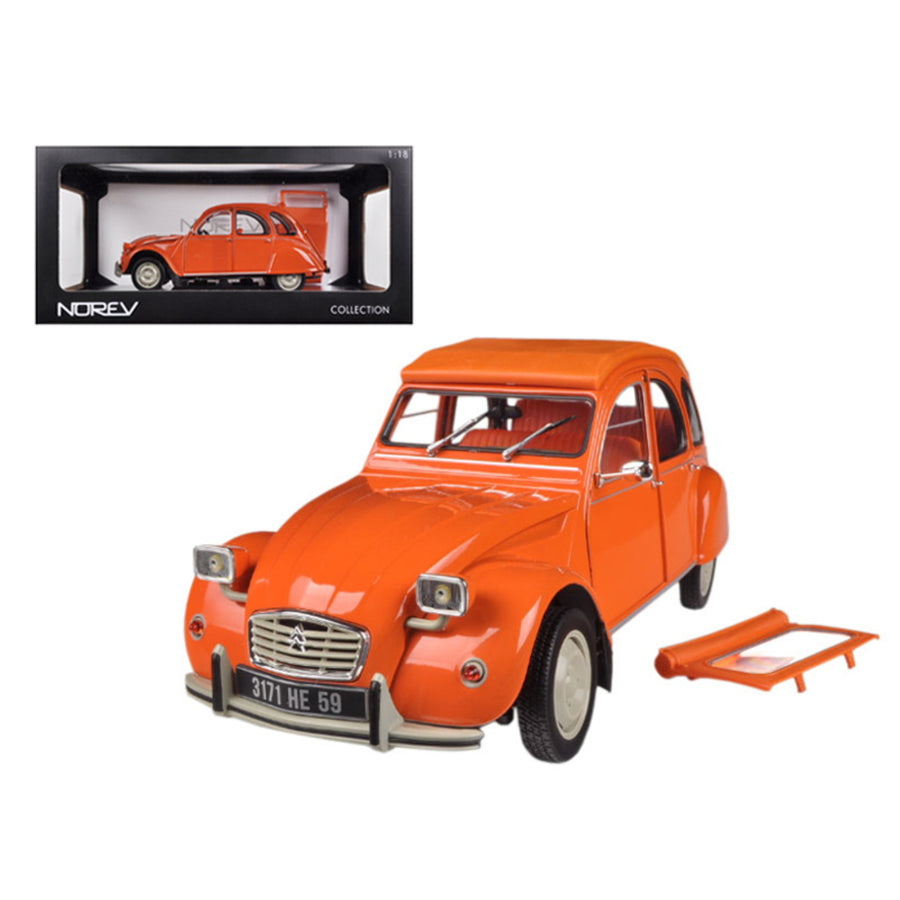 1976 Citroen 2cv 6 Orange 1/18 Diecast Car Model By Norev 181514