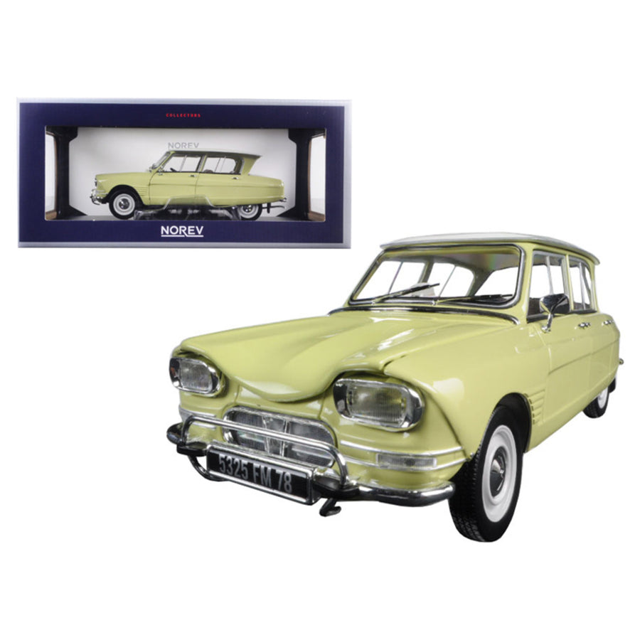 1964 Citroen Ami 6 Naples Yellow 1/18 Diecast Model Car By Norev 181535