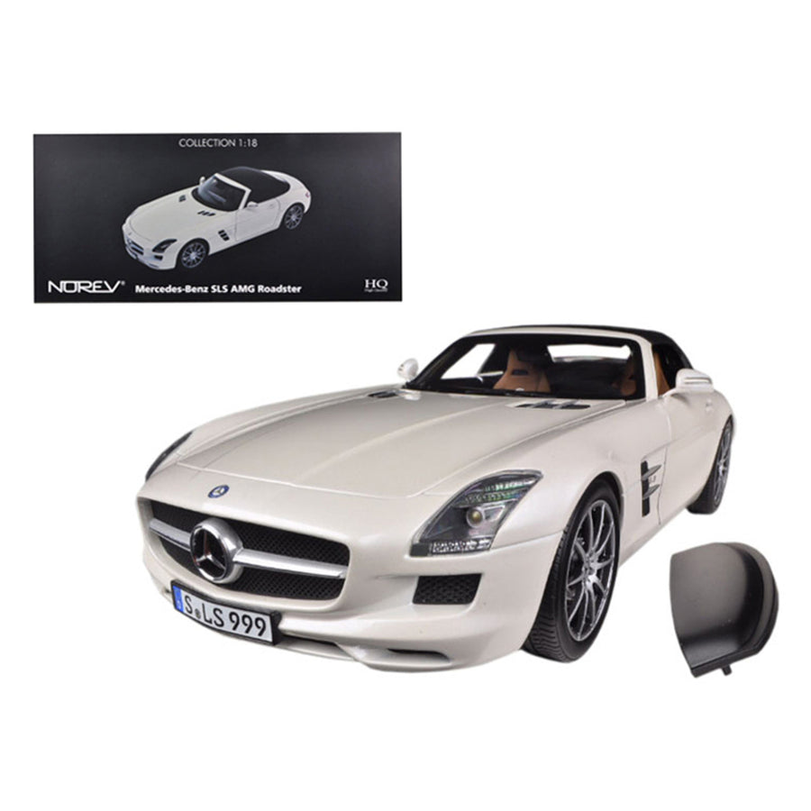 2011 Mercedes Sls Amg Roadster Pearl White 1/18 Diecast Car Model Norev 183491 183491