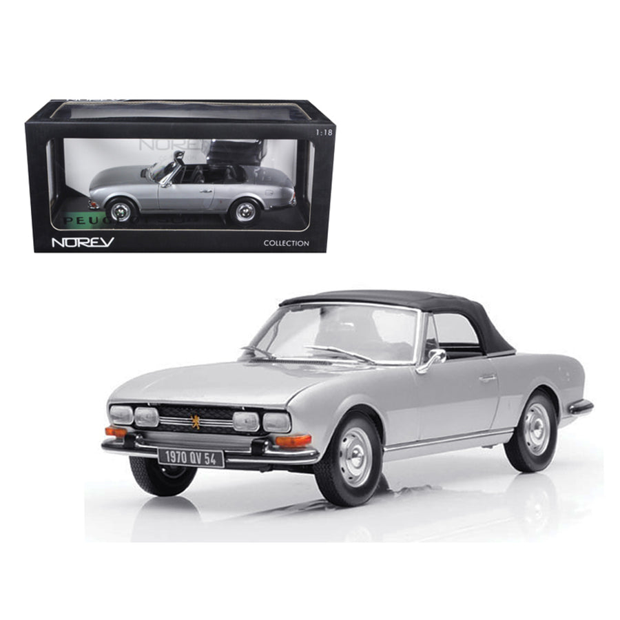 1971 Peugeot 504 Cabriolet Grey 1/18 Diecast Car Model By Norev 184777