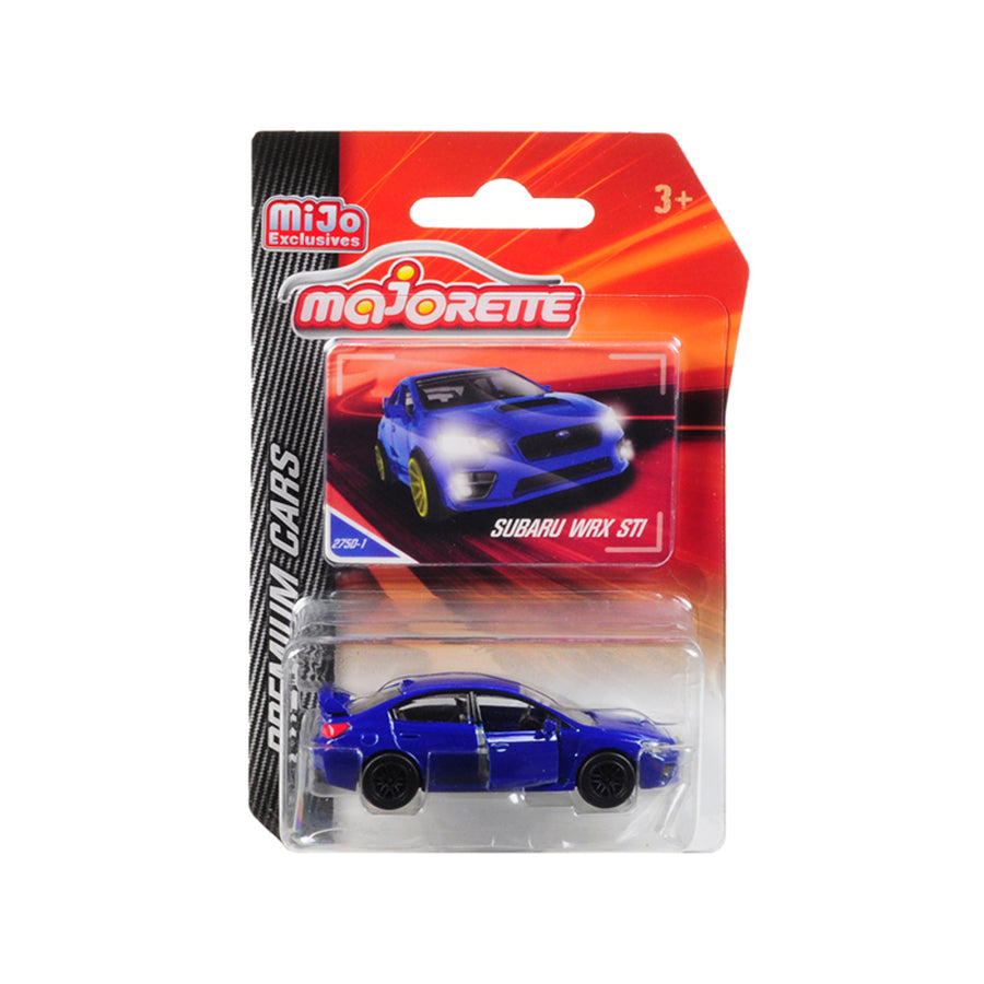 Subaru Wrx Sti Blue Premium Cars 1/58 Diecast Model Car By Majorette 3052mjt