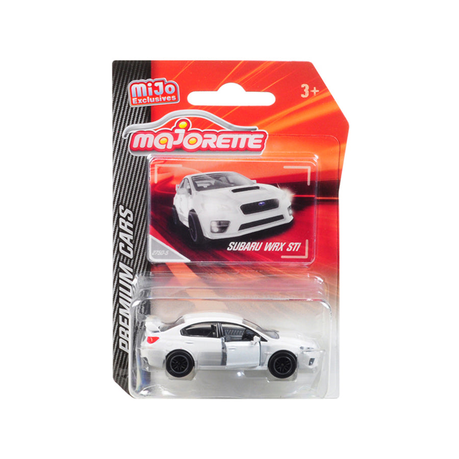 Subaru Wrx Sti Metallic White Premium Cars 1/58 Diecast Model Car By Majorette 3052mj1