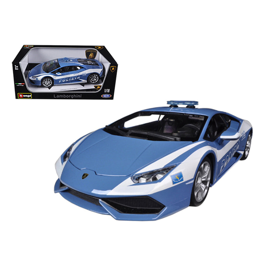 Lamborghini Huracan Lp610-4 Police 1/18 Diecast Car Model By Bburago 11041