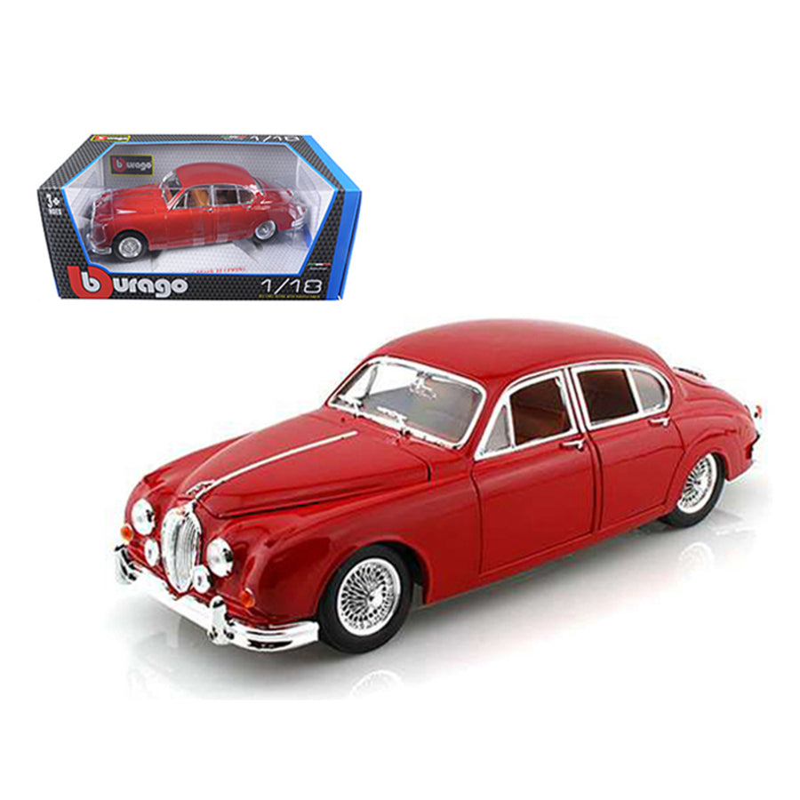 1959 Jaguar Mark Ii Red 1/18 Diecast Car Model By Bburago 12009r