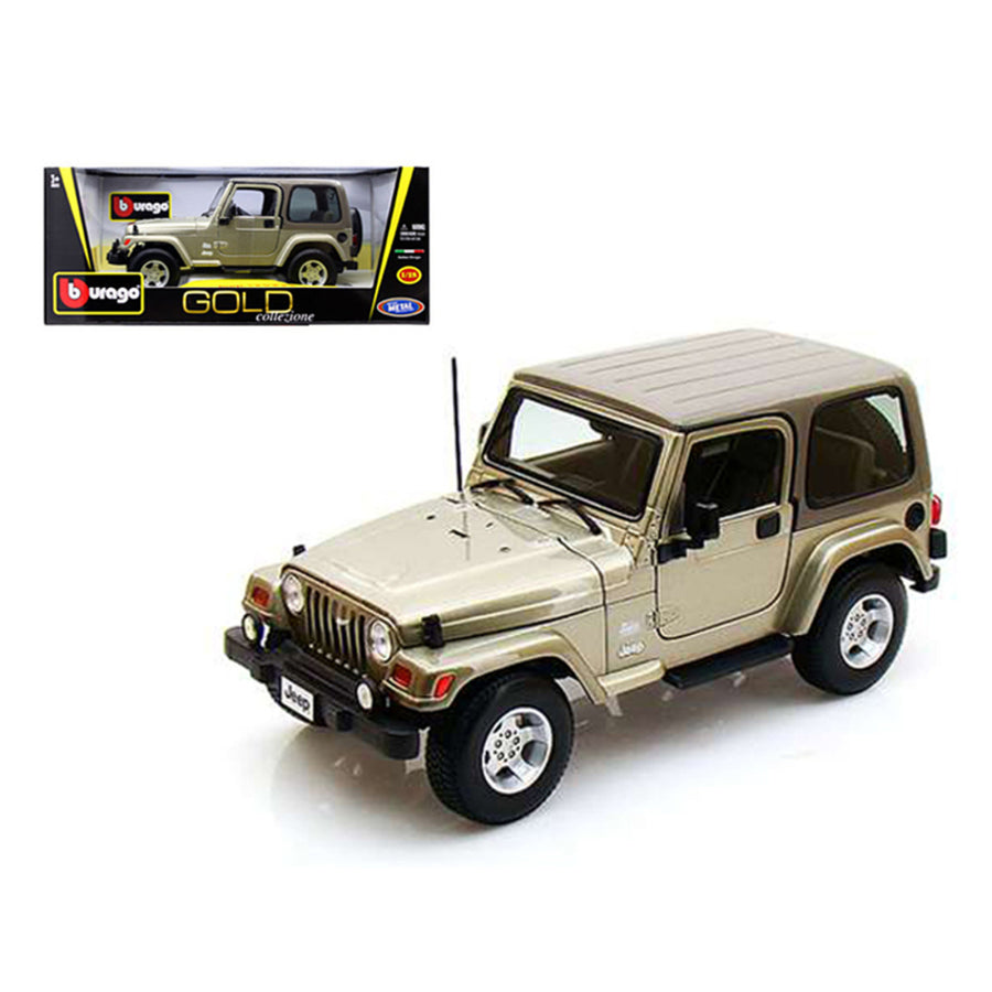 Jeep Wrangler Sahara Khaki 1/18 Diecast Car Model By Bburago 12014kha