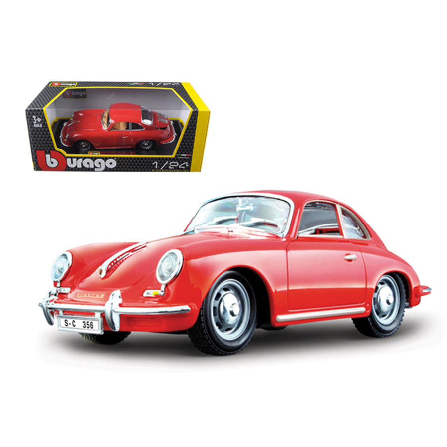 1961 Porsche 356 B Coupe Red 1/24 Diecast Model Car By Bburago 22079r