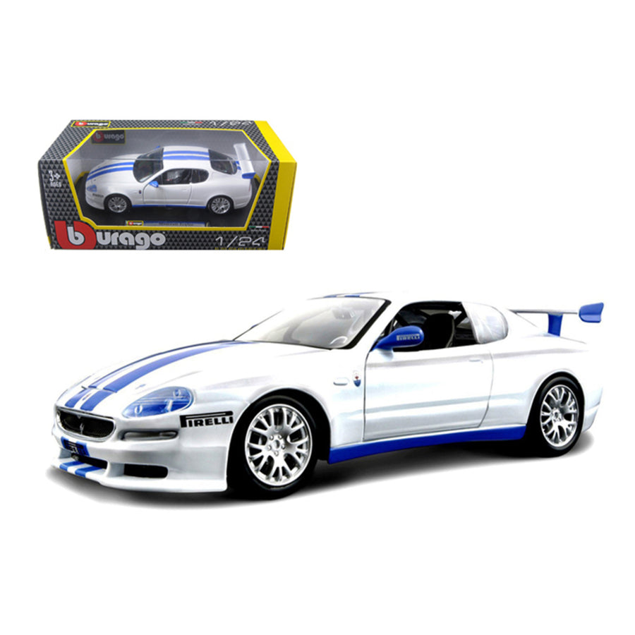 Maserati Trofeo White/blue 1/24 Diecast Car Model By Bburago 22097bl
