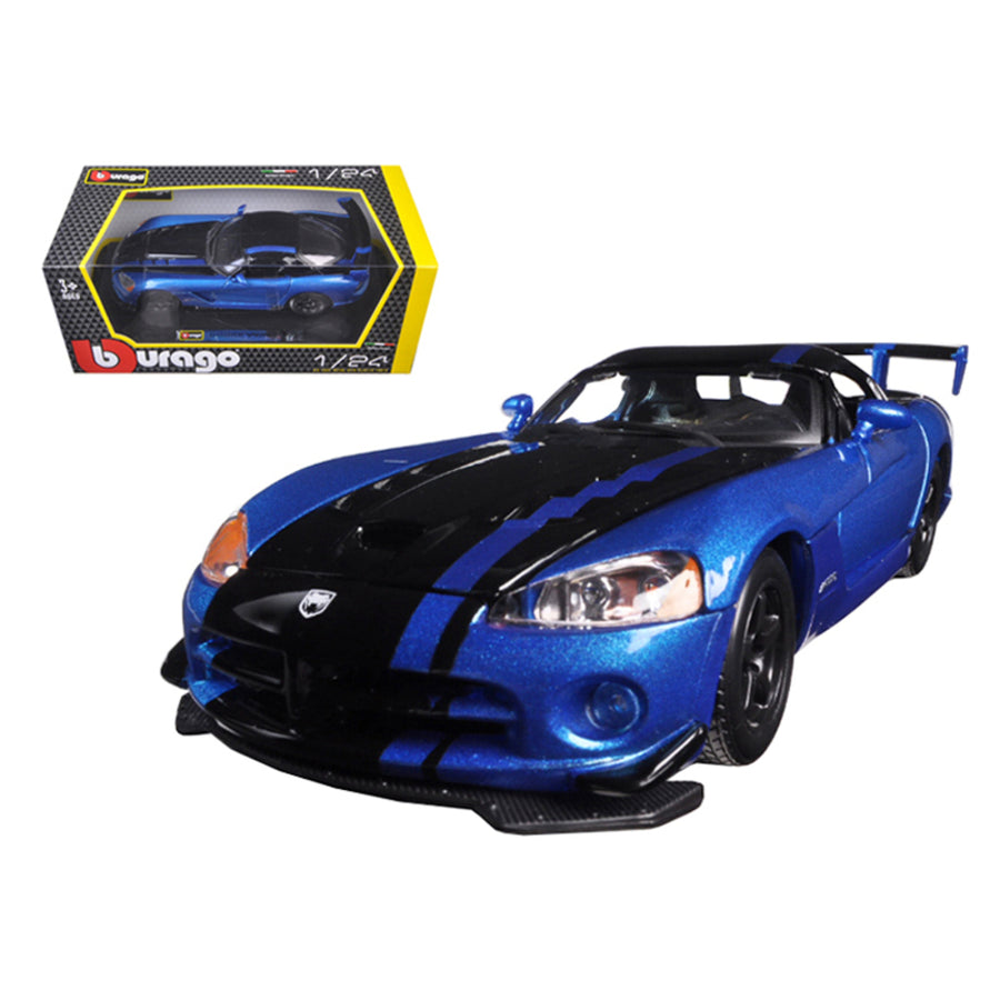 Dodge Viper Srt/10 Acr Blue/black 1/24 Diecast Model Car By Bburago 22114bl