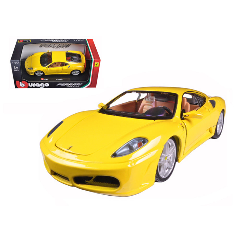 Ferrari F430 Yellow 1/24 Diecast Model Car By Bburago 26008y