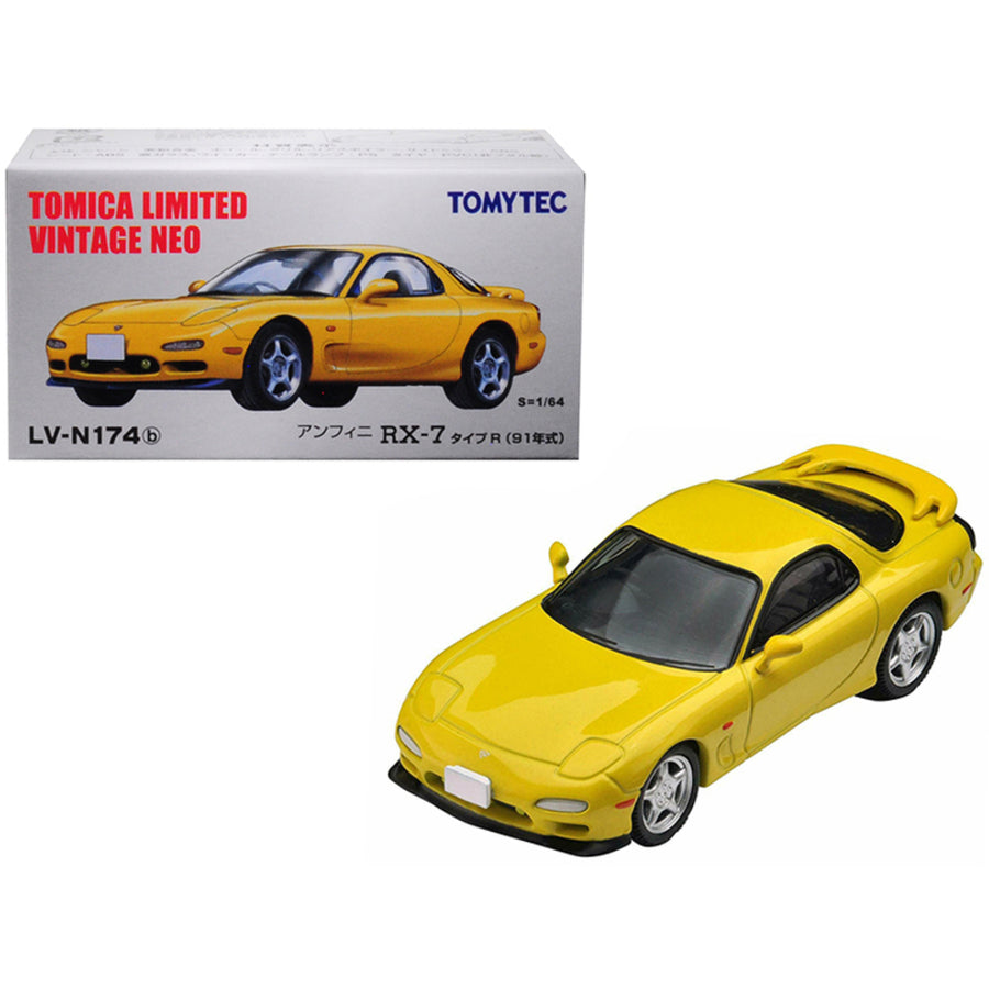 1991 Mazda Efini Rx-7 Type R Rhd (right Hand Drive) Yellow 1/64 Diecast Model Car By Tomytec 288978