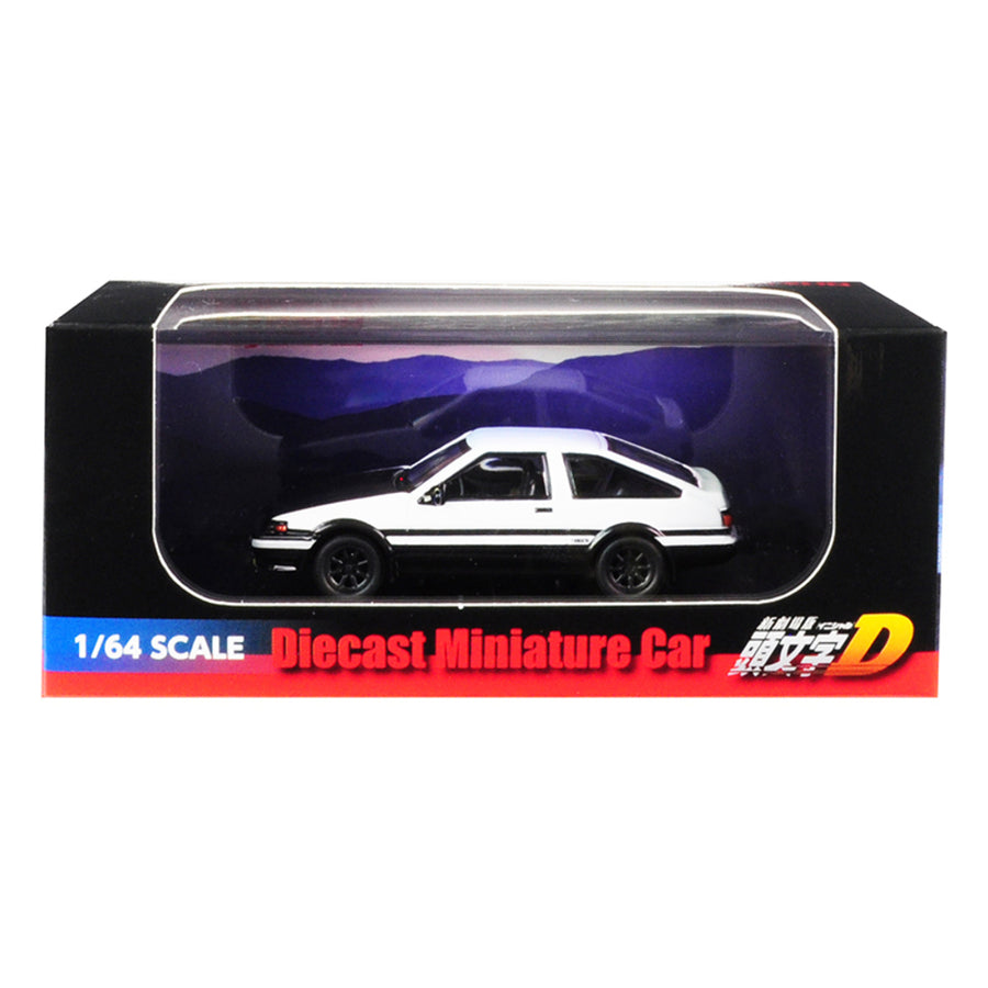 Toyota Sprinter Trueno (ae86) White With Black Bottom And Carbon Hood Initial D (2016) Movie 1/64 Diecast Model Car By Kyosho K07057a5