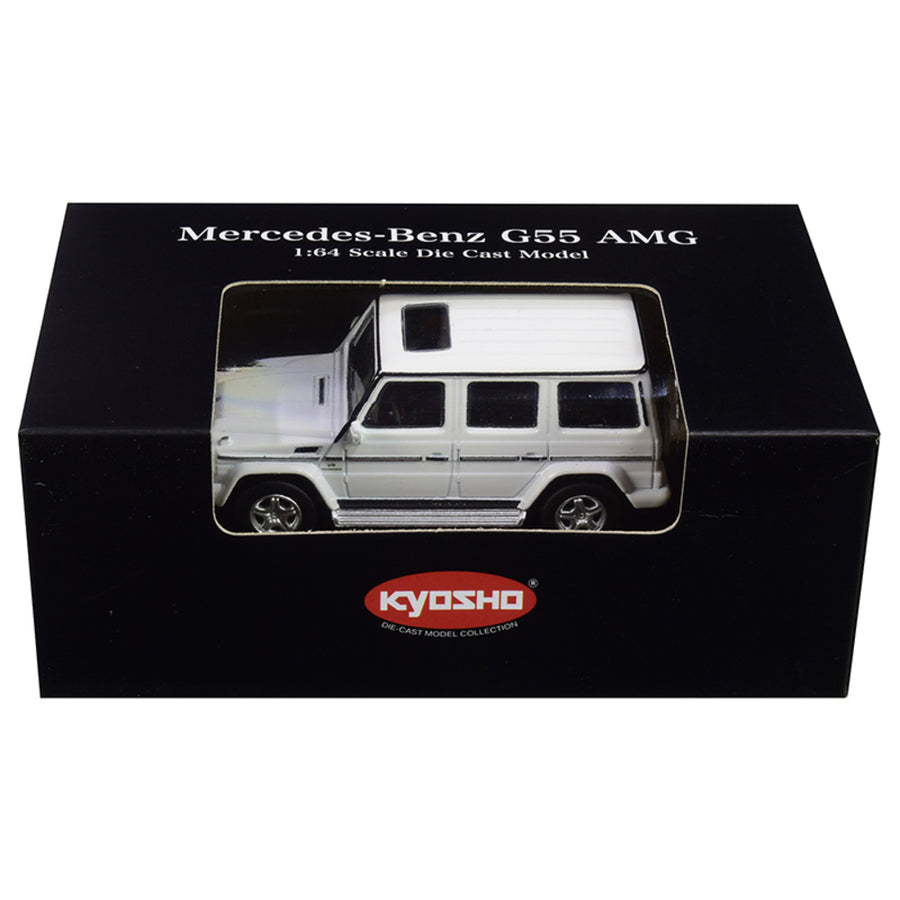Mercedes Benz G55 Amg White 1/64 Diecast Model Car By Kyosho K07021g2