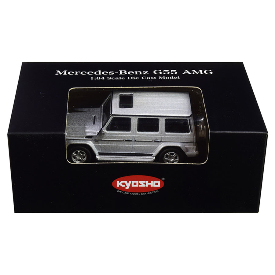 Mercedes Benz G55 Amg Silver 1/64 Diecast Model Car By Kyosho K07021g3
