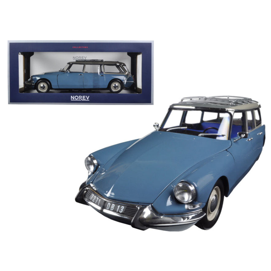 1967 Citroen Id 19 Break Monte Carlo Blue 1/18 Diecast Model Car By Norev 181591