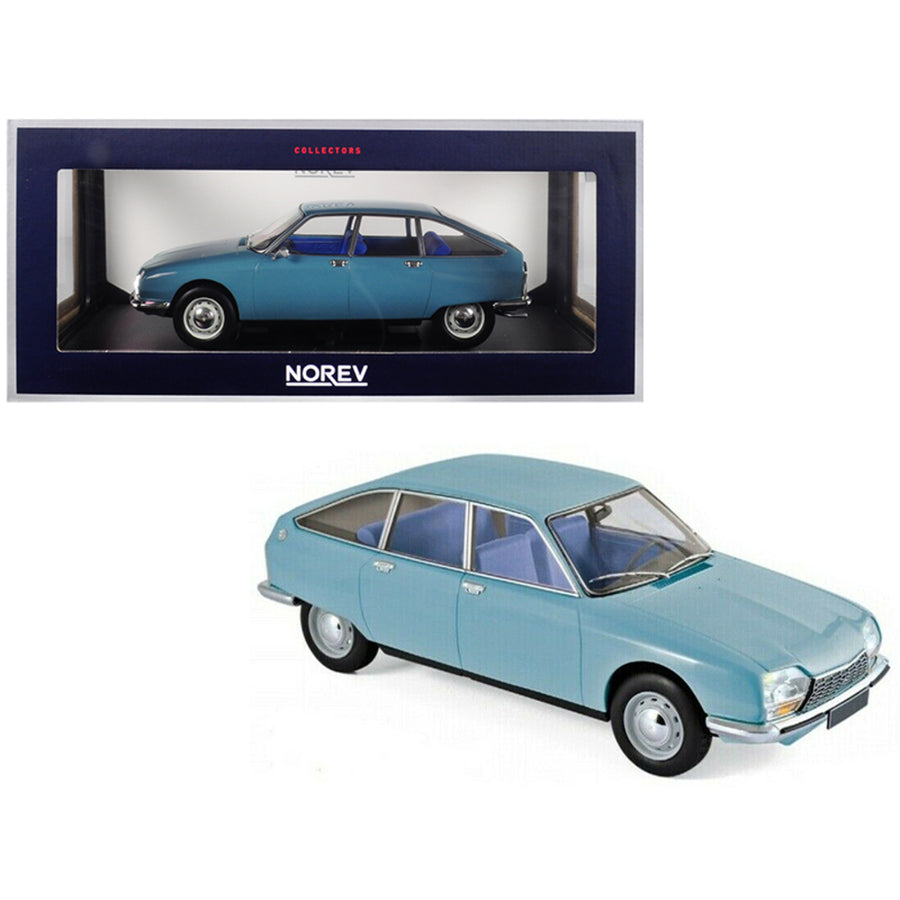 1972 Citroen Gs Club Camargue Blue 1/18 Diecast Model Car By Norev 181625