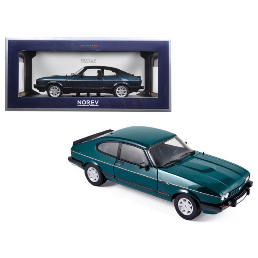 1986 Ford Capri 280 Brooklands Green Metallic Limited Edition To 1038pcs 1/18 Diecast Model Car By Norev 182718