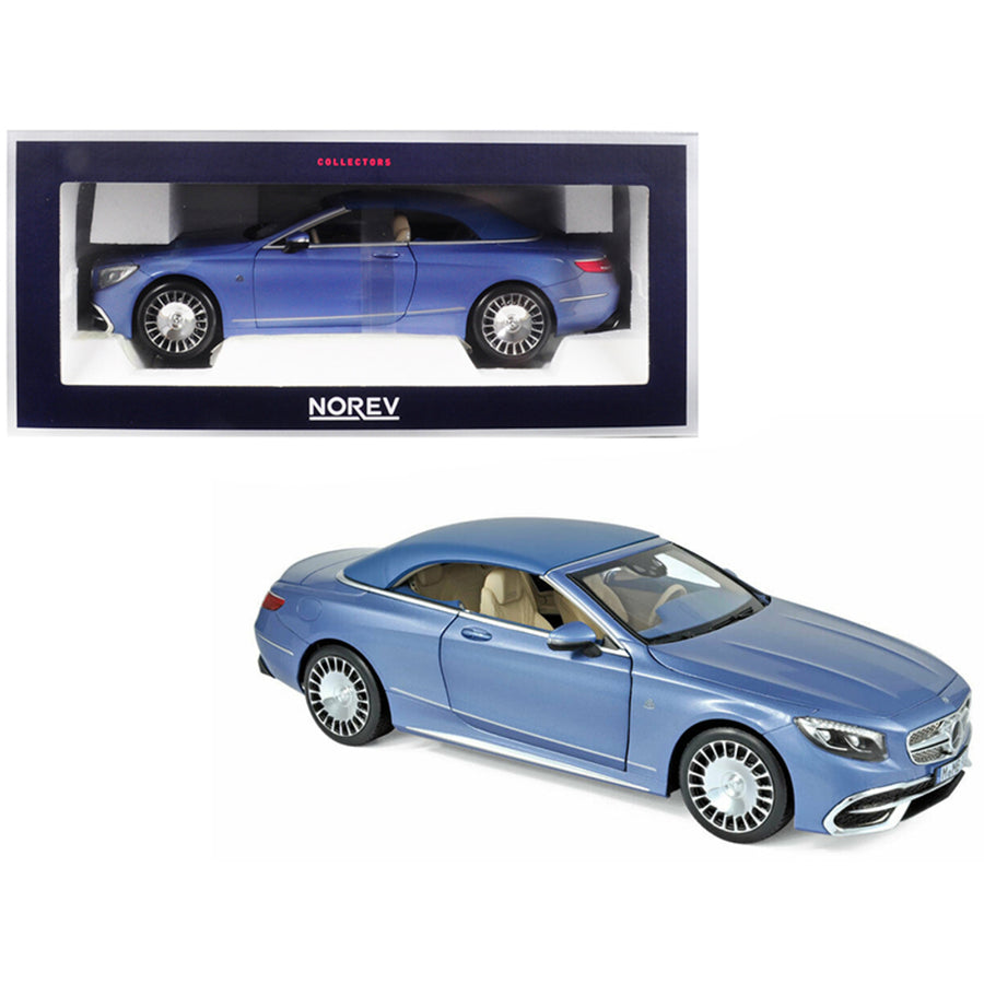 2018 Mercedes Maybach S650 Cabriolet Metallic Blue 1/18 Diecast Model Car By Norev 183471
