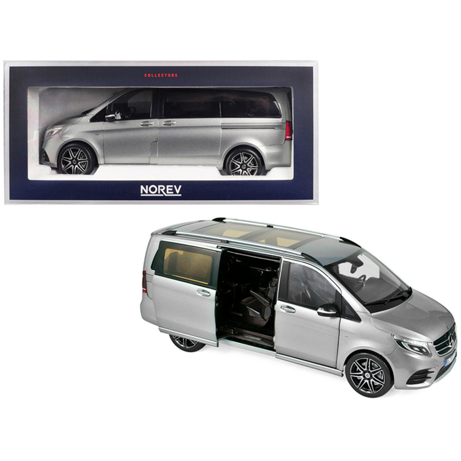 2018 Mercedes Benz V-class Amg Line Van Gray Metallic 1/18 Diecast Model Car By Norev 183488