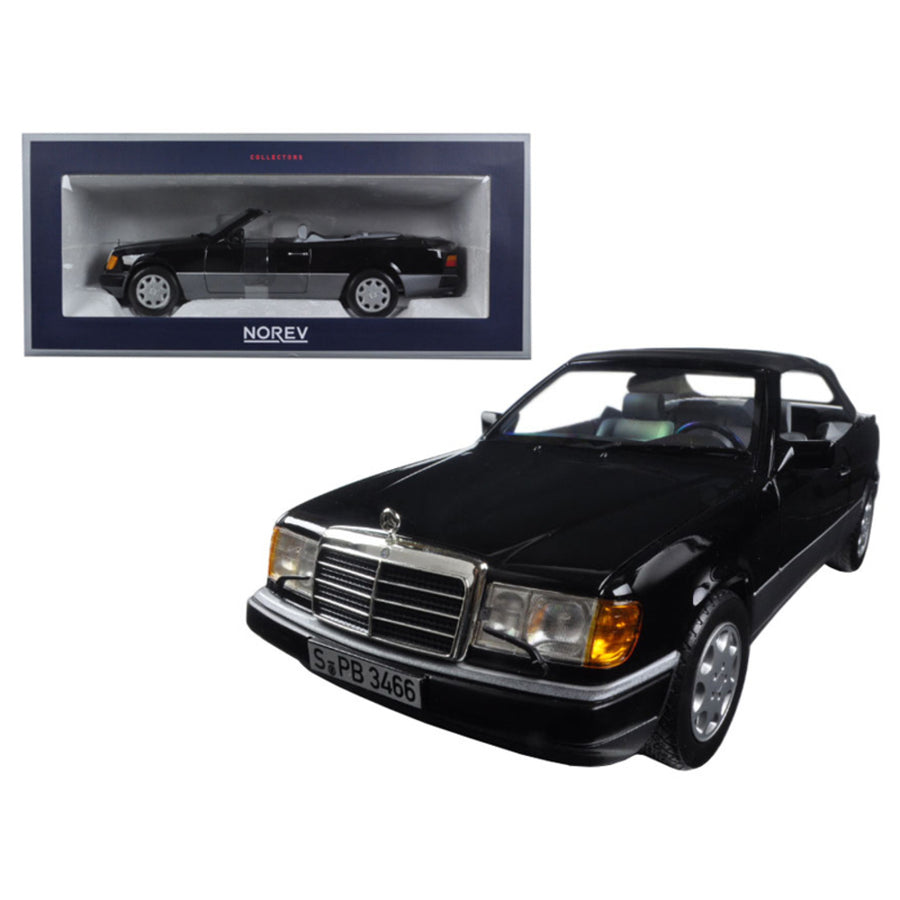 1990 Mercedes 300 Ce 24 Cabriolet Black 1/18 Diecast Model Car By Norev 183566