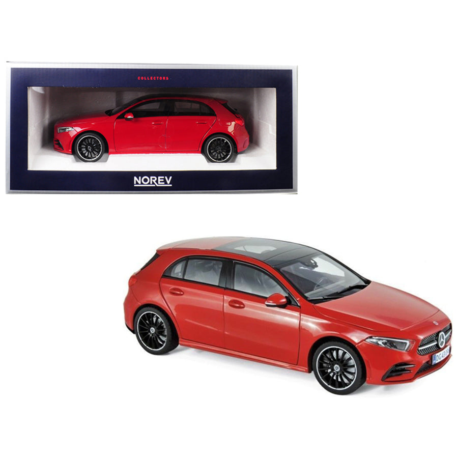 2018 Mercedes Benz A Class With Sunroof Red 1/18 Diecast Model Car By Norev 183594