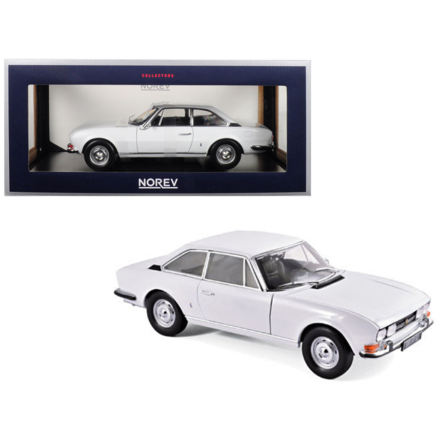 1969 Peugeot 504 Coupe Arosa White 1/18 Diecast Model Car By Norev 184825