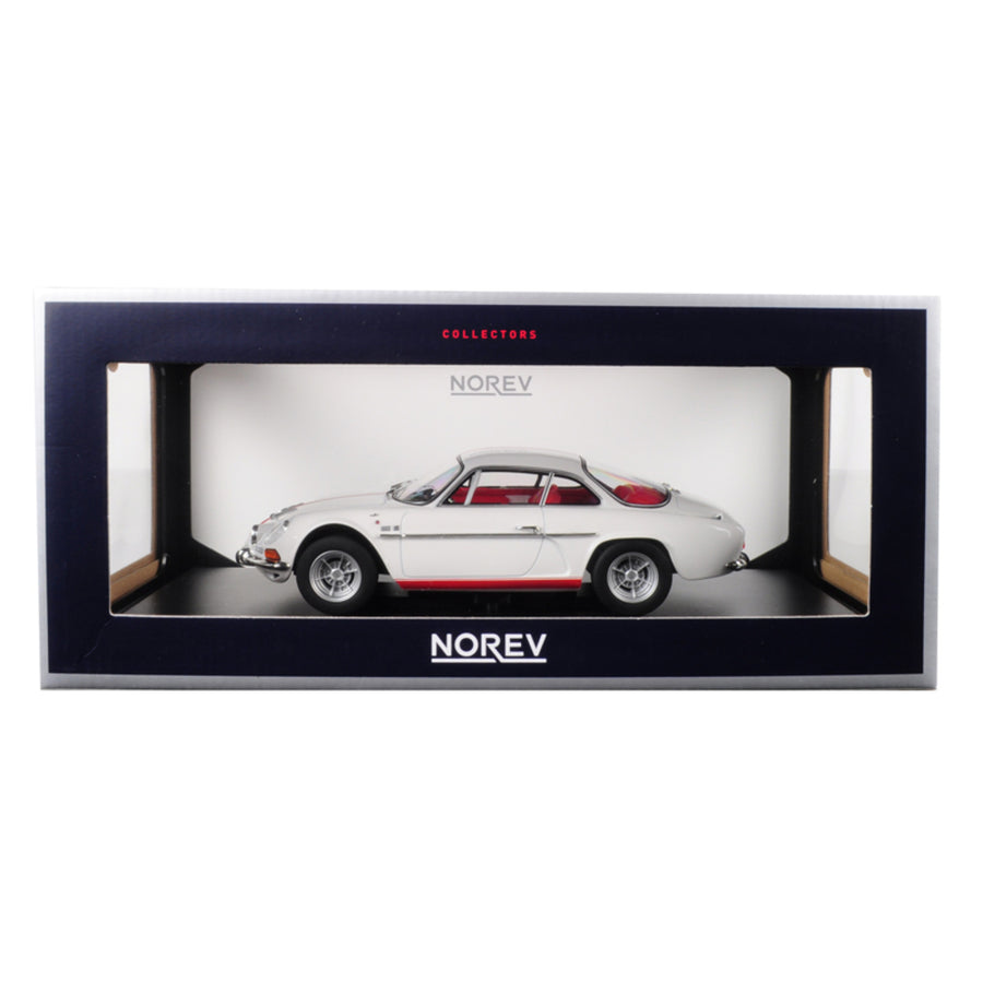 1971 Renault Alpine A110 1600s White With Red Stripes 1/18 Diecast Model Car By Norev 185303
