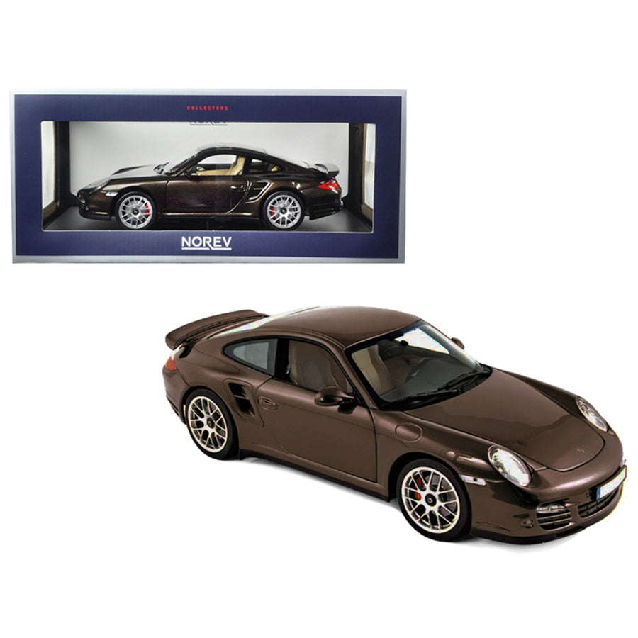 2010 Porsche 911 Turbo Brown Metallic 1/18 Diecast Model Car By Norev 187622