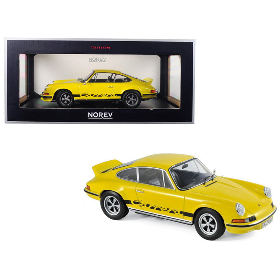 1973 Porsche Carrera 911 Rs Touring Yellow With Black Stripes 1/18 Diecast Model Car By Norev 187638