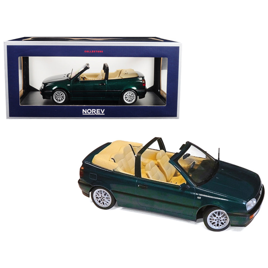 1995 Volkswagen Golf Cabriolet Green Metallic 1/18 Diecast Model Car By Norev 188431