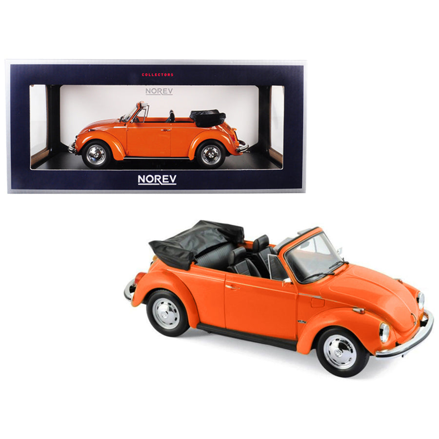 1973 Volkswagen Beetle 1303 Cabriolet Orange 1/18 Diecast Model Car By Norev 188521