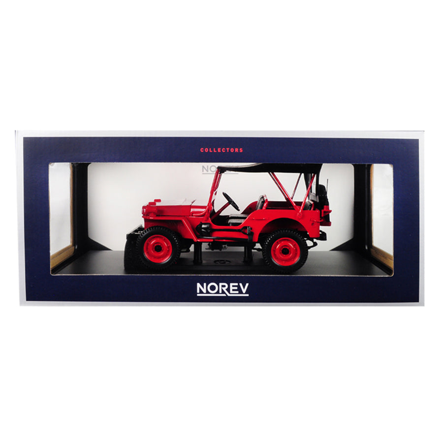 1942 Jeep Red 1/18 Diecast Model Car By Norev 189014