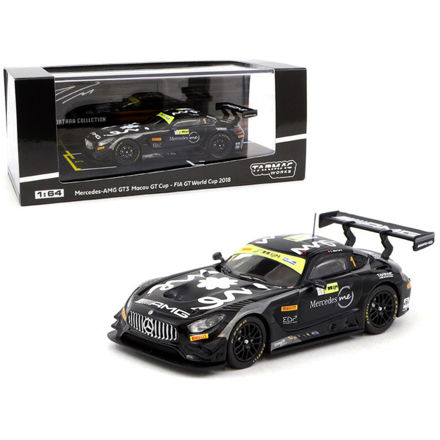 Mercedes Amg Gt3 Edoardo Mortara 3rd Place Macau Gt Cup Fia Gt World Cup (2018) 1/64 Diecast Model Car By Tarmac Works T64-008-18mgp01