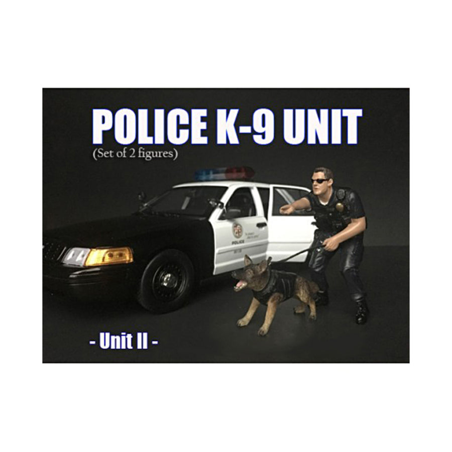 Police Officer Figure With K9 Dog Unit Ii For 1/24 Scale Models By American Diorama 38264