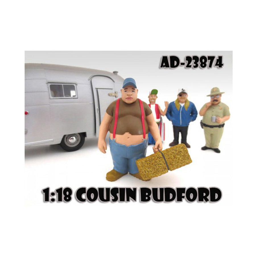 Cousin Budford Trailer Park Figure For 1:18 Scale Diecast Model Cars By American Diorama 23874