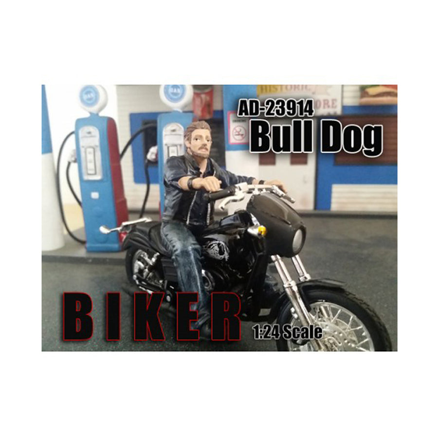 Biker Bull Dog Figure For 1:24 Scale Models By American Diorama 23914