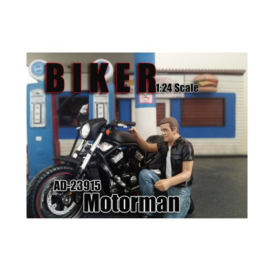 Biker Motorman Figure For 1:24 Scale Models By American Diorama 23915