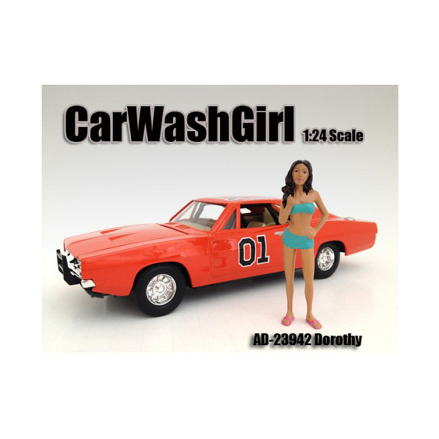 Car Wash Girl Dorothy Figure For 1:24 Scale Models By American Diorama 23942
