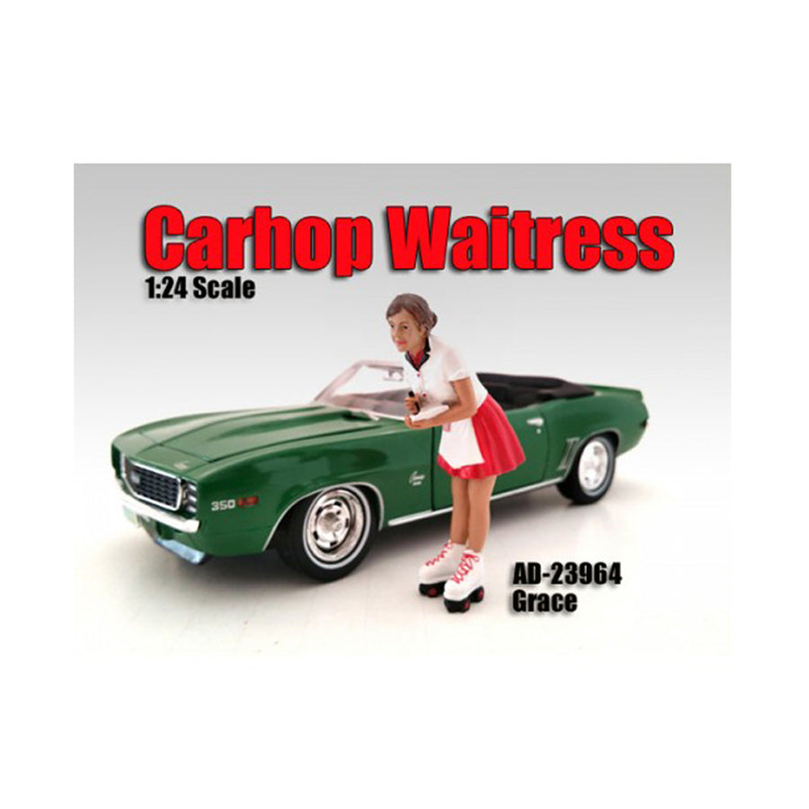 Carhop Waitress Grace Figure For 1:24 Scale Models By American Diorama 23964